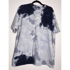 Nike Sportswear Premium Essentials Tie- Dye Men's L Tee Shirt Blue White